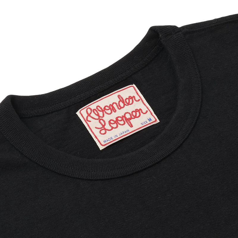 Crewneck T-shirt - ELS Recycled Cotton Slub - Black