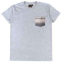 Pocket Tee - Heather Grey + Heavyweight Stripe Grey | Naked & Famous Denim