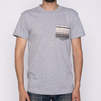 Pocket Tee - Heather Grey + Heavyweight Stripe Grey | Naked & Famous Denim