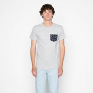 Pocket Tee - Heather Grey + Matsuba Pine Needles - Indigo by Naked & Famous Denim