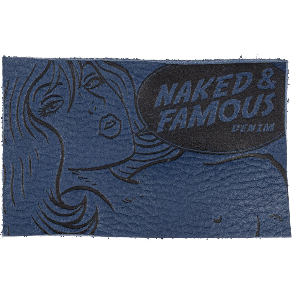 Tragic Blond Leather Patch - Cobalt Lamb by Naked & Famous Denim