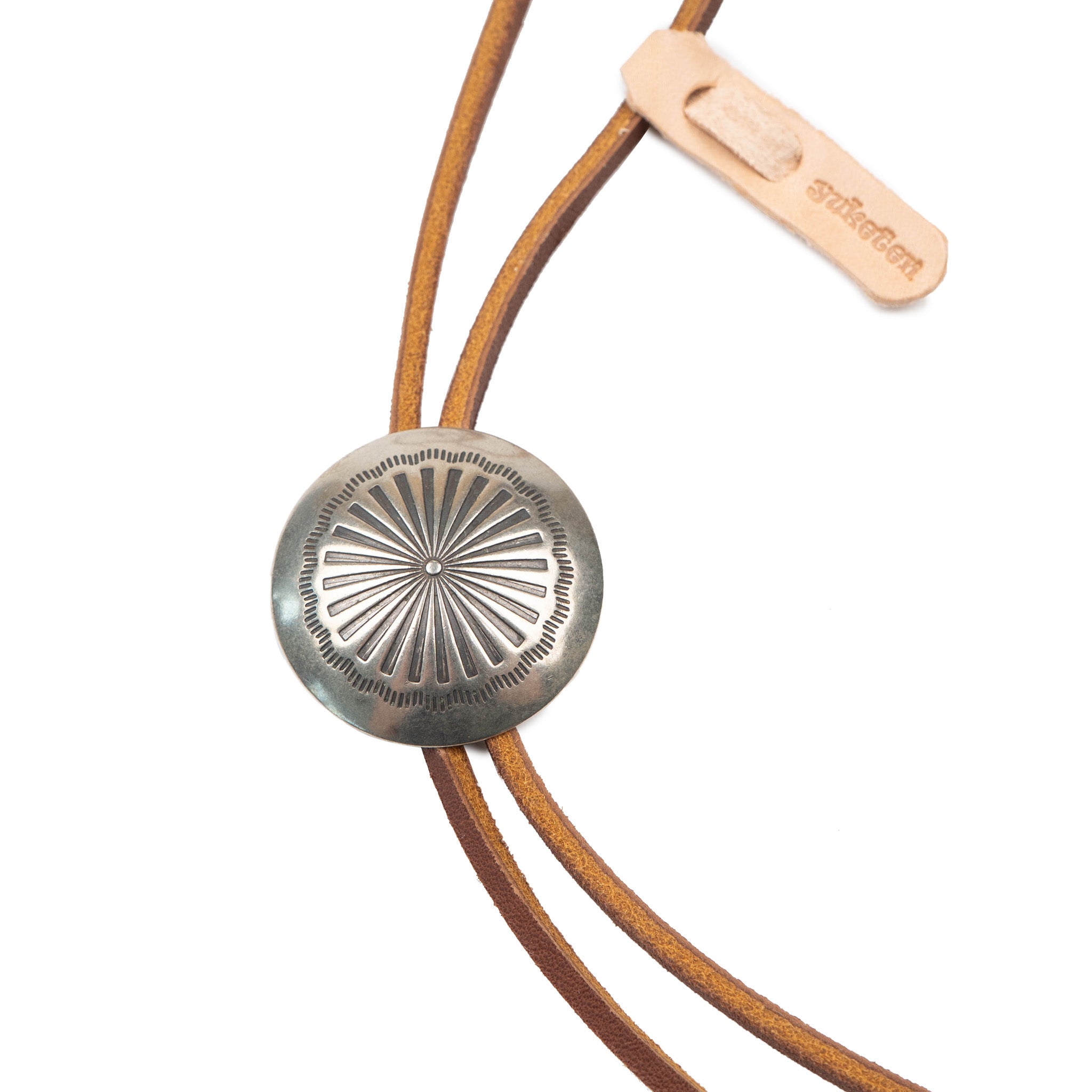 Leather Bolo Tie with Concho - Brown by Yuketen