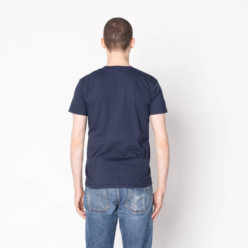 Pocket Tee - Navy - Origami Poplin - Blue