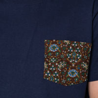 Pocket Tee - Navy + Bandana Cloth - Brown | Naked & Famous Denim