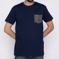 Pocket Tee - Navy + Kimono Print - Scales | Naked & Famous Denim