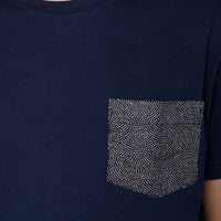 Pocket Tee - Navy + Kimono Print - Scales | Naked & Famous Denim