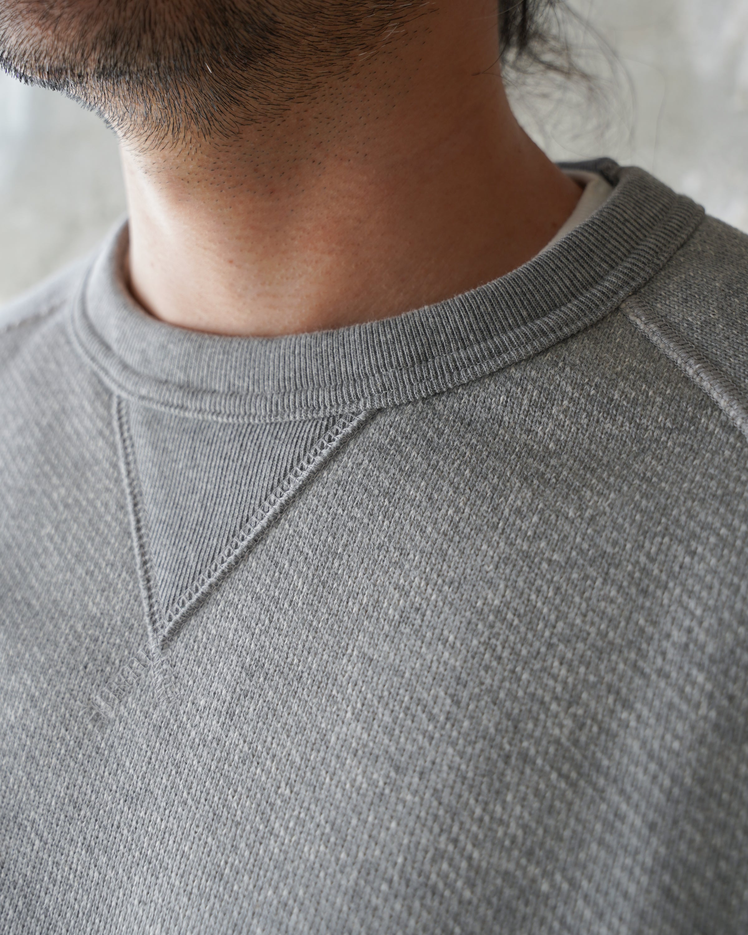 Pullover Crewneck - 876gsm Double Heavyweight French Terry - Heather Grey by Wonder Looper