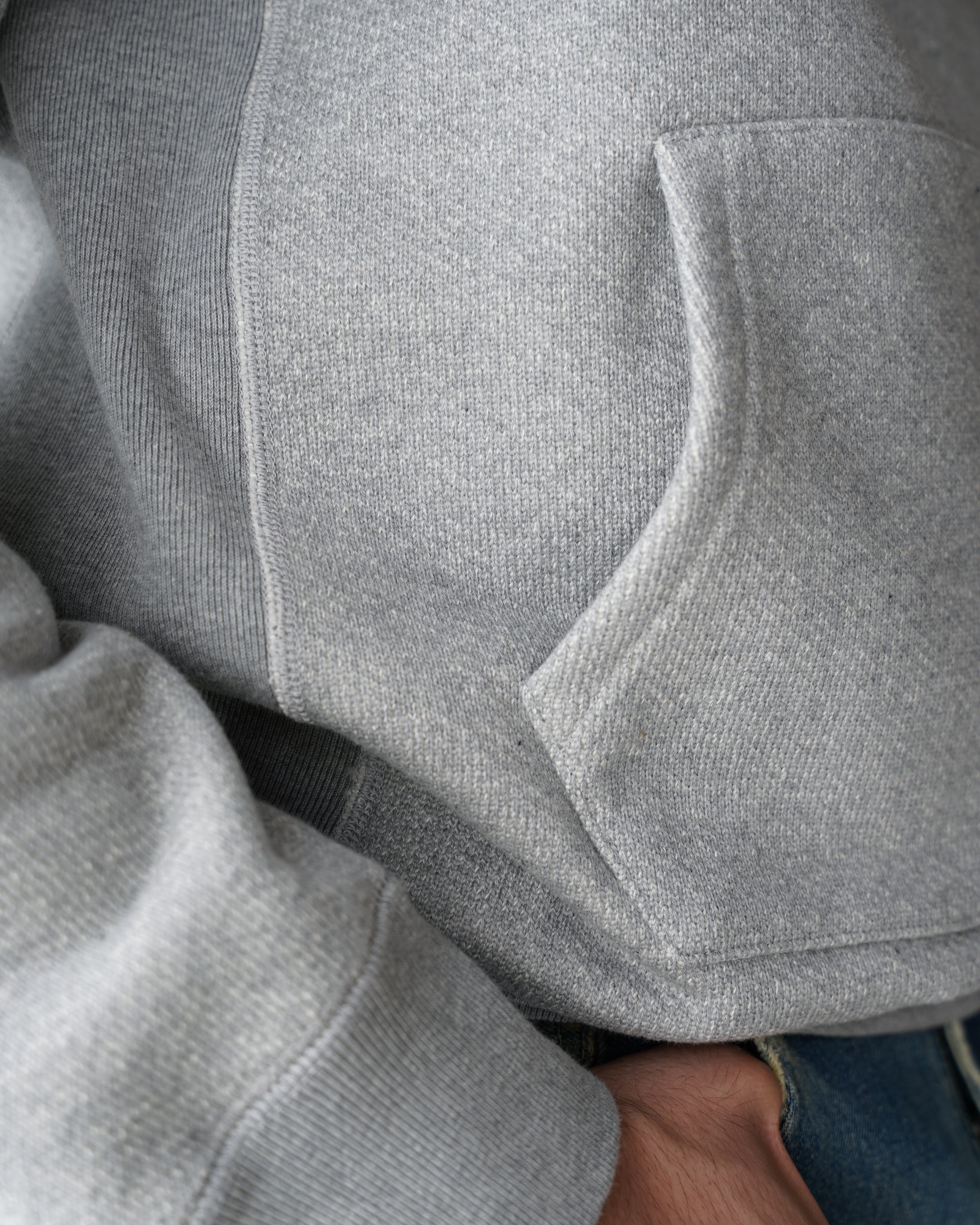 Pullover Hoodie - 876gsm Double Heavyweight French Terry - Heather Grey by Wonder Looper