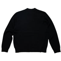 Intarsia knit Slub Sweater - Black