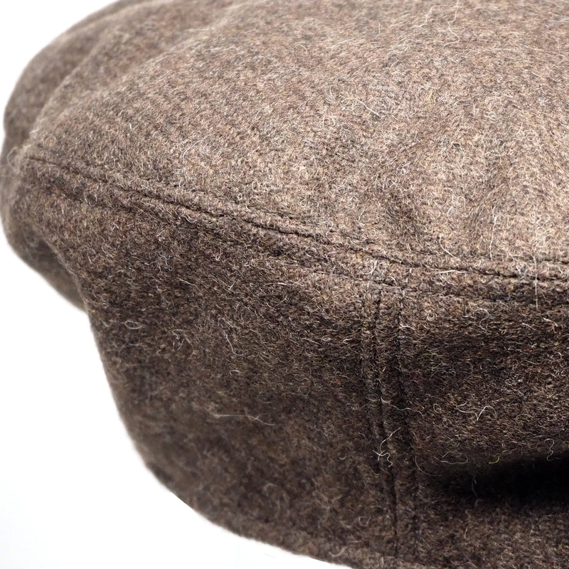 Military Beret Melange Wool - Brown