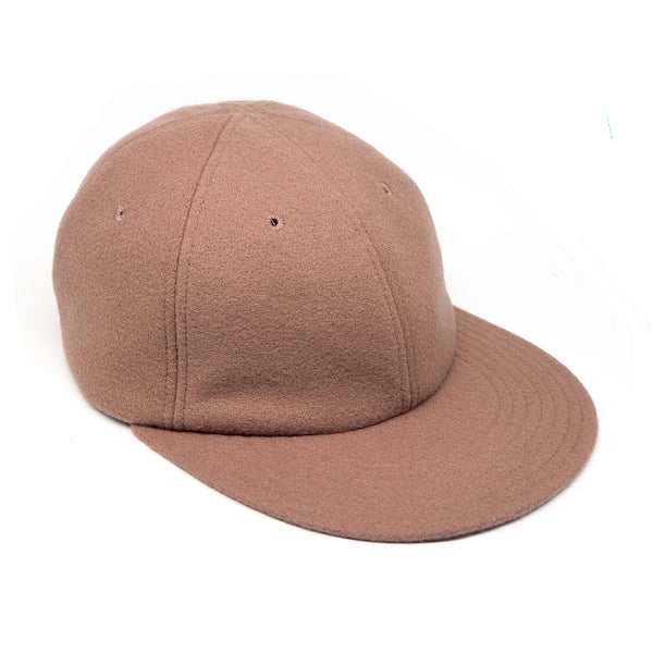 Classic 6 Panel Cap Acrylic Wool Short Brim - Coral