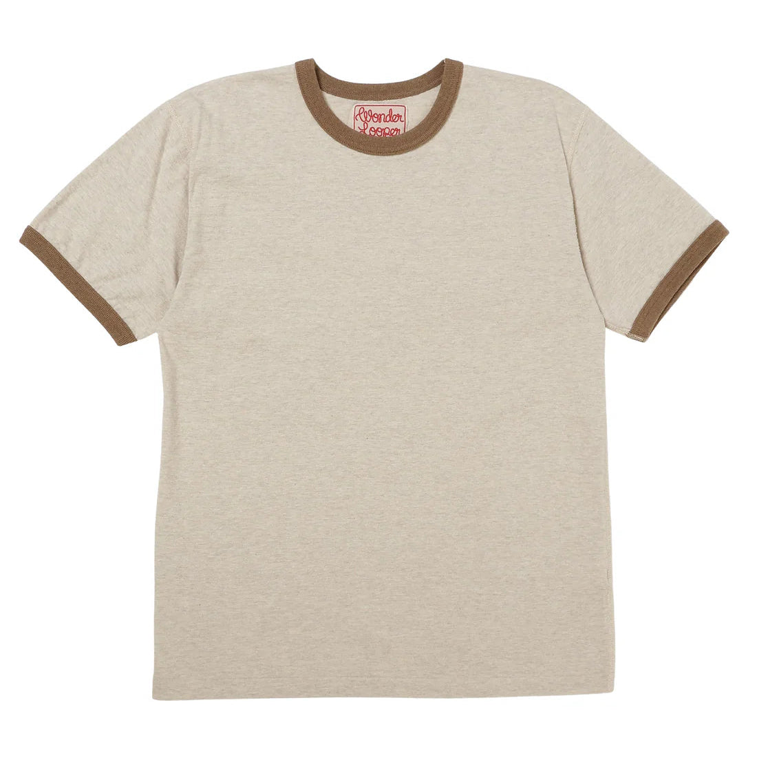 Recycled Cotton Foxfibre Ringer T - Stone by Wonder Looper