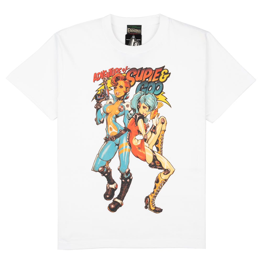 Adventure of Supie & Goo T-shirt - White by Erostika by Rockin'Jelly Bean