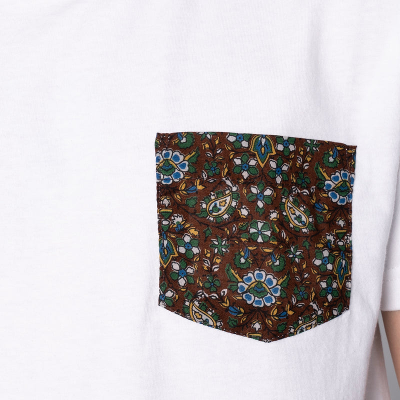 Pocket Tee - White + Bandana Cloth - Brown | Naked & Famous Denim