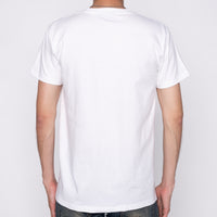 Pocket Tee - White + Muted Flowers Organic - Black | Naked & Famous Denim