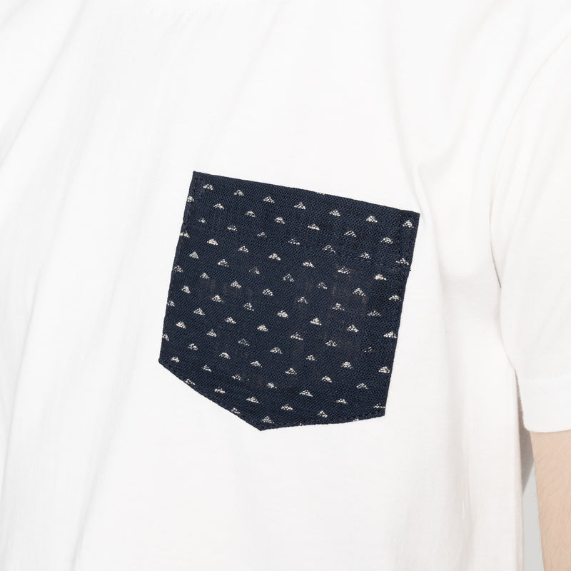 Pocket Tee - White - Kimono Triangles