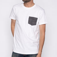 Pocket tee - White + Kimono Print - Scales | Naked & Famous Denim