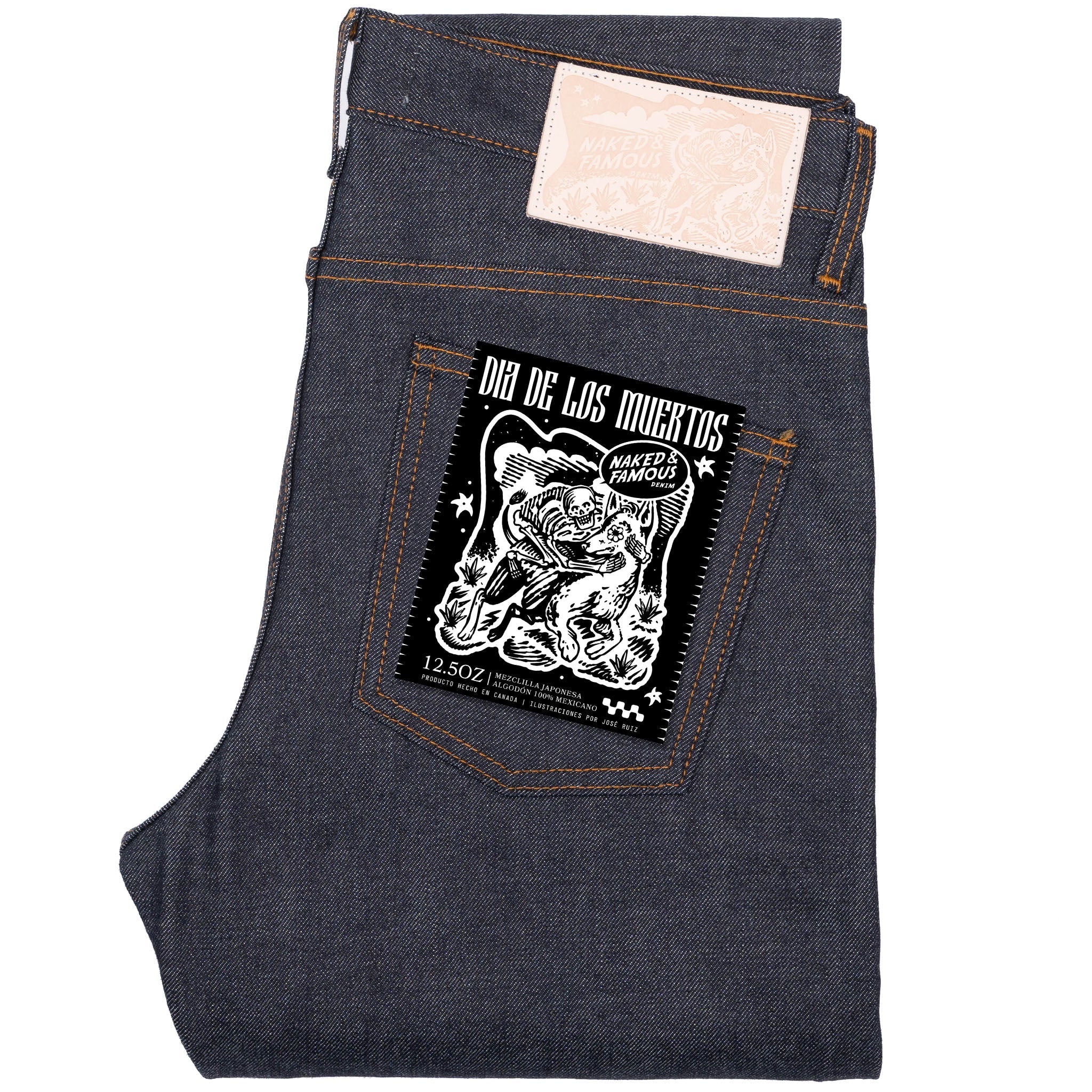 Super Guy - Dia De Los Muertos Selvedge - Xoloitzcuintli by Naked & Famous Denim