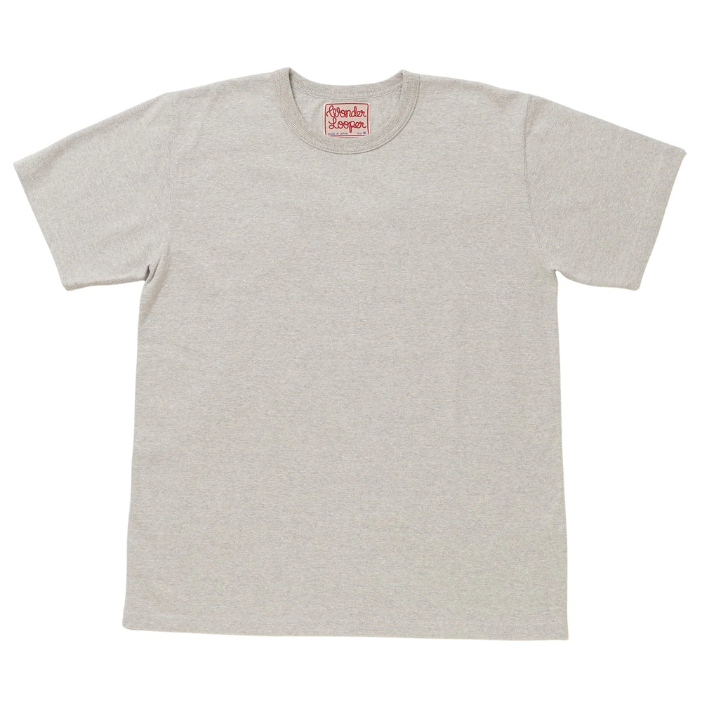 Crewneck T-shirt - ELS Recycled Cotton Slub - Heather Grey by Wonder Looper
