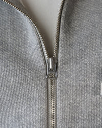 Zip Hoodie - 876gsm Double Heavyweight French Terry - Heather Grey