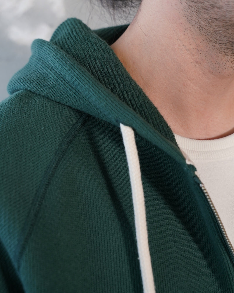 Zip Hoodie - 701gsm Double Heavyweight French Terry - Green