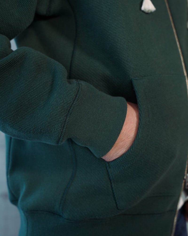 Zip Hoodie - 701gsm Double Heavyweight French Terry - Green
