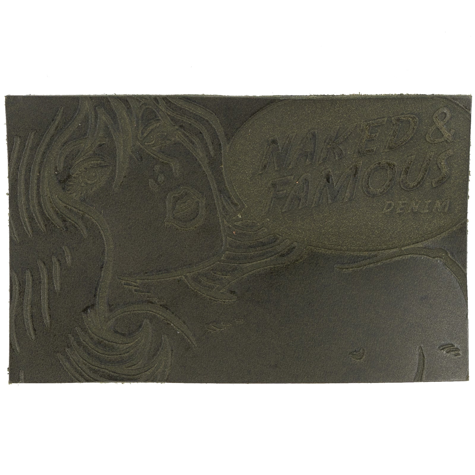 Tragic Blond Leather Patch - Green Pull Up by Naked & Famous Denim