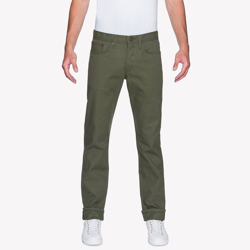 Weird Guy - Army Green Duck Selvedge | Naked & Famous Denim