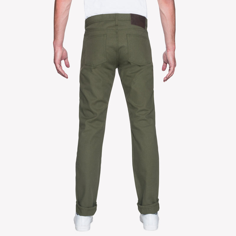 Weird Guy - Army Green Duck Selvedge | Naked & Famous Denim