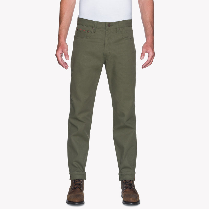 Easy Guy - Army Green Duck Selvedge | Naked & Famous Denim