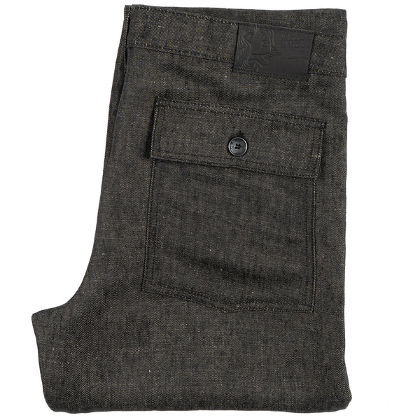 Work Pant - Raw Linen Denim – Black