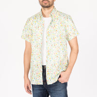 Short Sleeve Easy Shirt - Flower Painting - White | Naked & Famous Denim