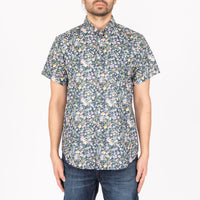 Short Sleeve Easy Shirt - Flower Painting - Navy | Naked & Famous Denim