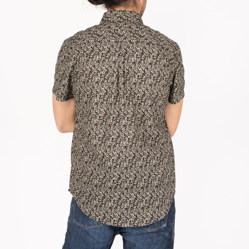 Short Sleeve Easy Shirt - Nuts & Berry -Black | Naked & Famous Denim