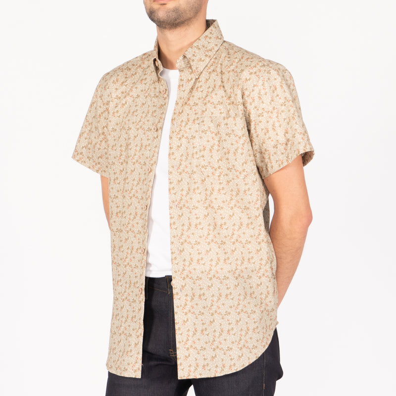 Short Sleeve Easy Shirt - Nuts & Berry - Milk Tea | Naked & Famous Denim