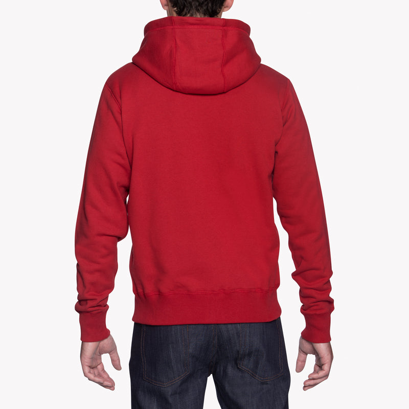 Zip Hoodie - Heavyweight Terry - Red | Naked & Famous Denim