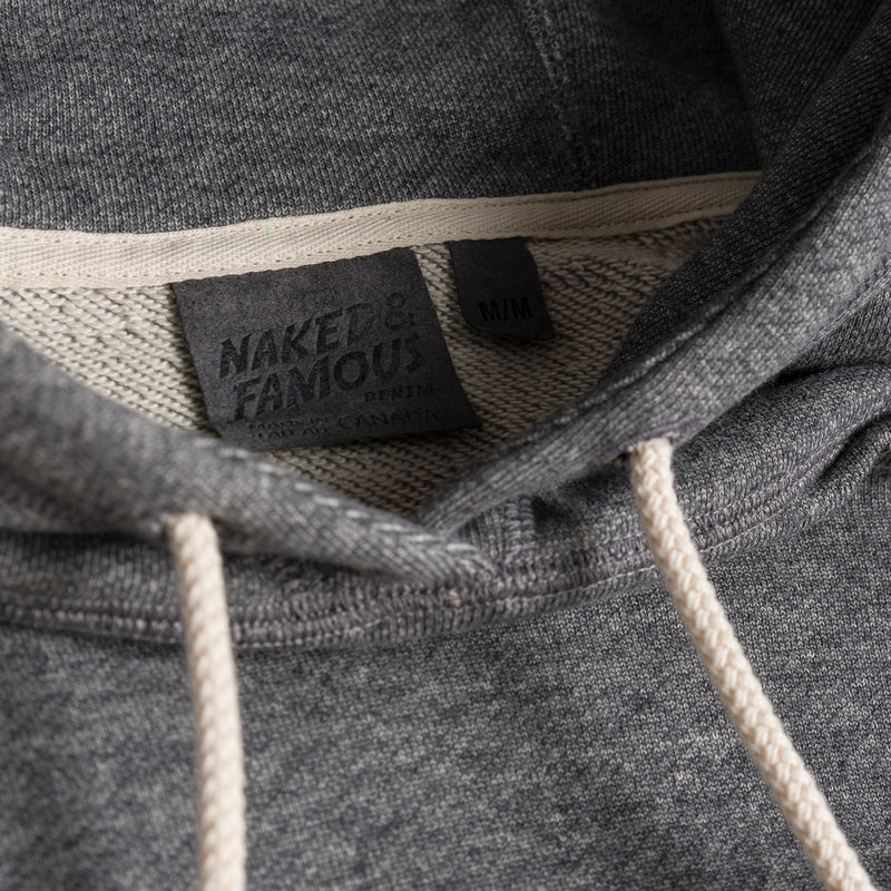 Pullover Hoodie - Heavyweight Terry - Charcoal | Naked & Famous Denim