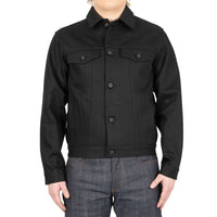 Stealth Pocket Denim Jacket - Solid Black Selvedge