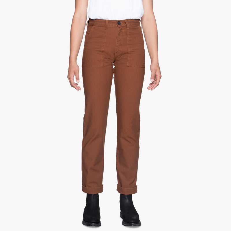 Women's - Fatigue Pant - Brick Canvas | Naked & Famous Denim