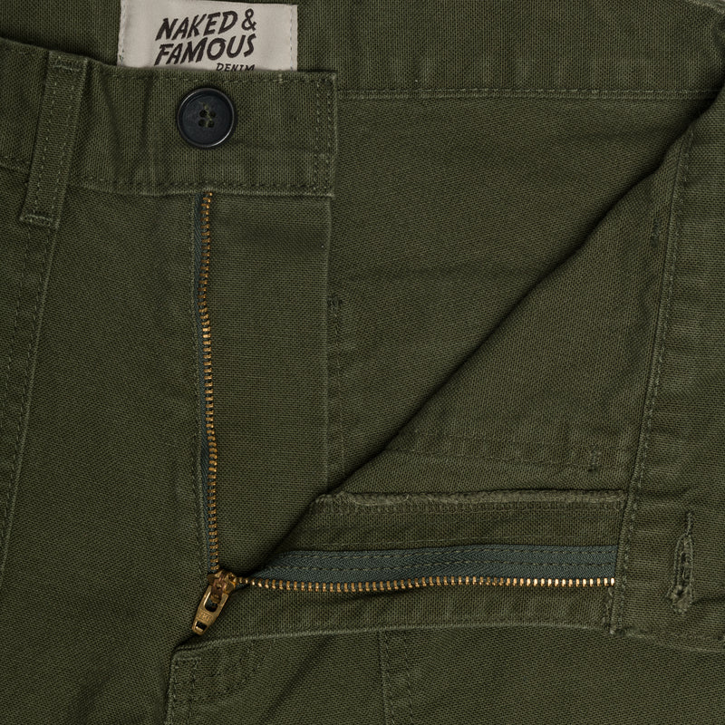 Women's - Fatigue Pant - Green Canvas | Naked & Famous Denim