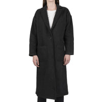 Women's Duster Coat - Cotton Melton - Charcoal - front