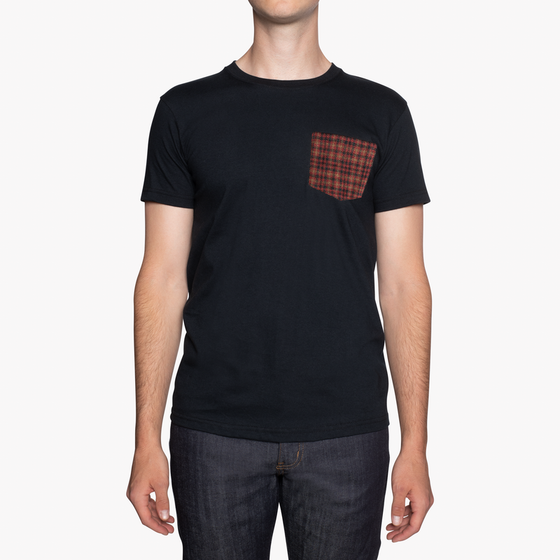 Pocket Tee - Black - Brushed Vintage Flannel - Red | Naked & Famous Denim