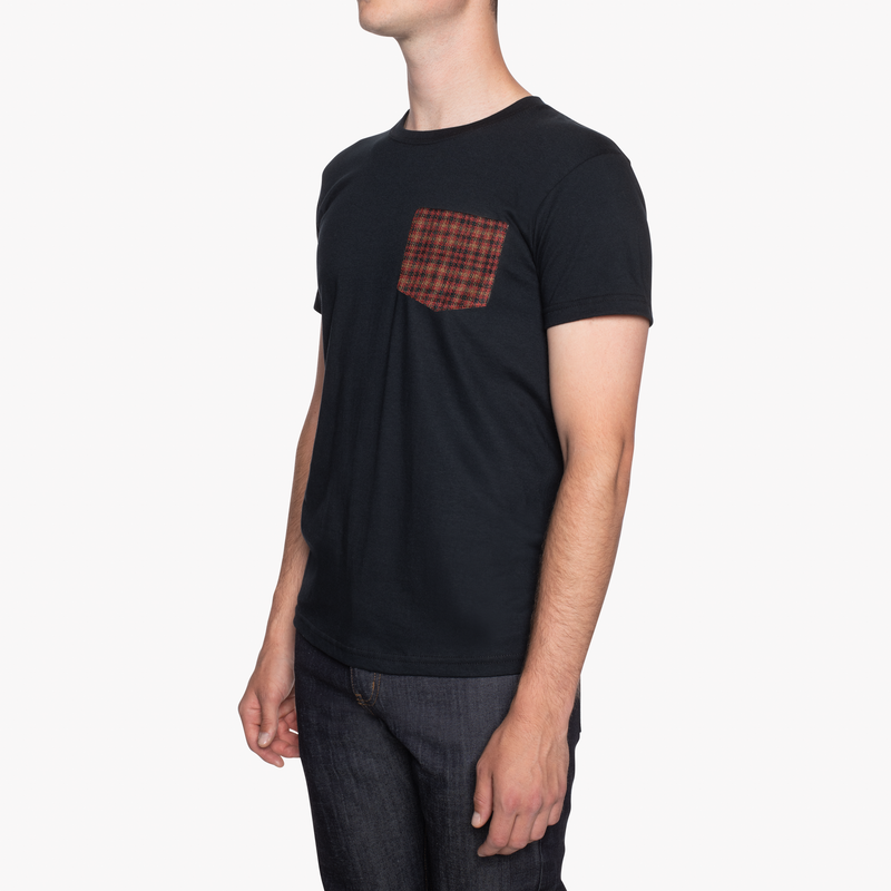 Pocket Tee - Black - Brushed Vintage Flannel - Red | Naked & Famous Denim