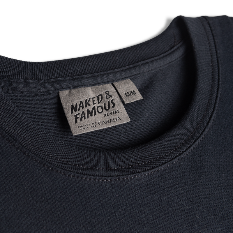 Pocket Tee - Black - Brushed Vintage Flannel - Red | Naked & Famous Denim