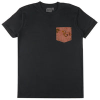 Pocket Tee - Black - Flora Sketches - Red | Naked & Famous Denim