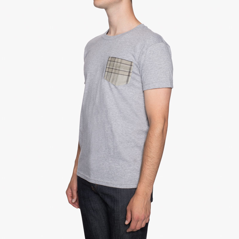 Pocket Tee - Heather Grey - Brushed Vintage Flannel - Pale Grey | Naked & Famous Denim