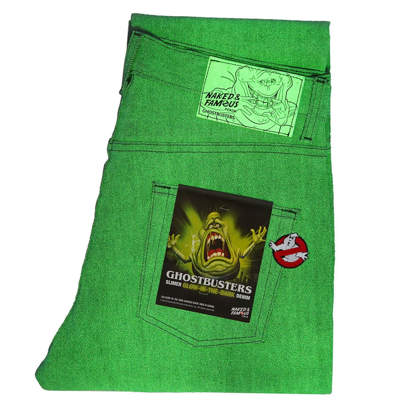 Weird Guy - Ghostbusters Slimer Glow In The Dark Denim - glow in the dark