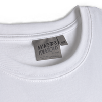 Pocket Tee - White - Botanical Print - Navy | Naked & Famous Denim