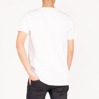 Pocket Tee - White + Fruit Print - Cyan | Naked & Famous Denim